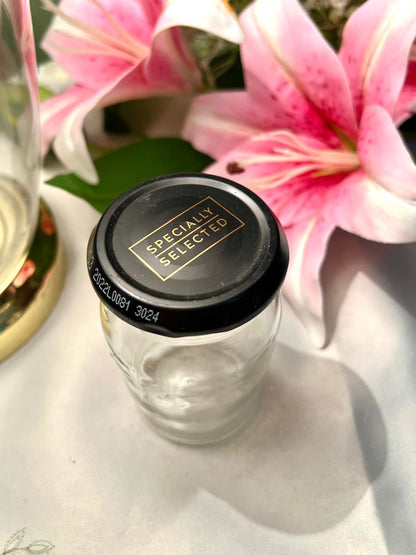 Specially Selected Clear Crystal Storage Jar with Black Lid, 10 cm