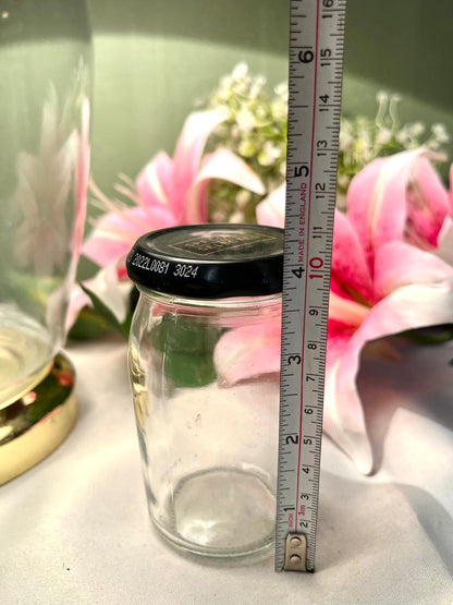Specially Selected Clear Crystal Storage Jar with Black Lid, 10 cm