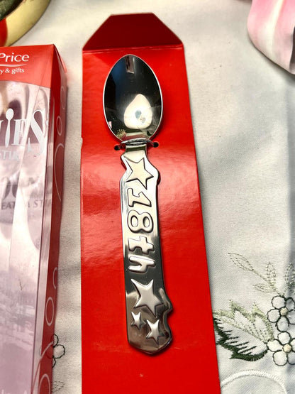 Vintage Silver-Tone 18th Birthday Keepsake Spoon 14cm