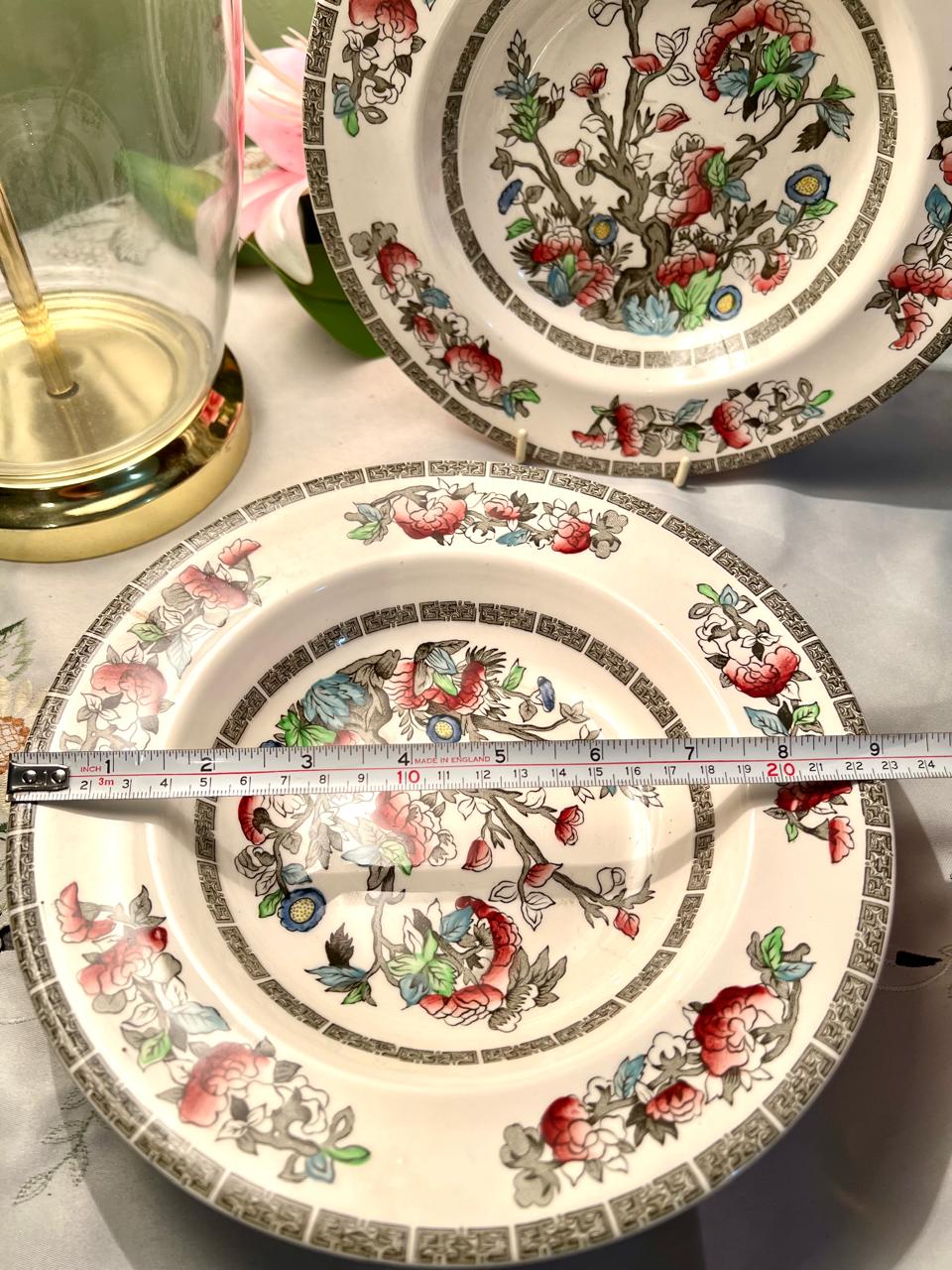 Indian Tree Johnson bro England Vintage Floral Ceramic Deep Plater Set of 3 Multicolour 23cm