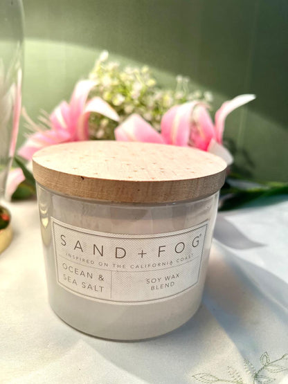 Sand + Fog Ocean & Sea Salt Candle Wooden Lid 10cm