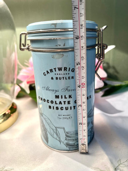 Cartwright & Butler Blue Metal Biscuit Storage Tin 16cm