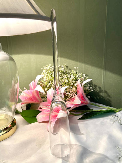 Vintage Clear Crystal Long-Handle Candle Snuffer 31cm