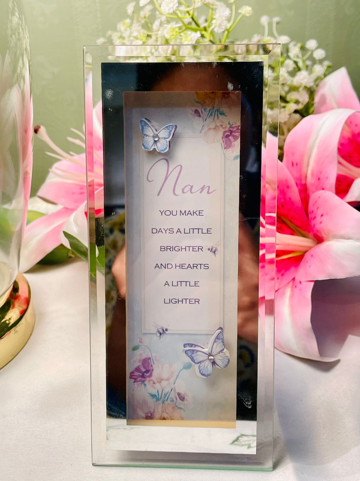 Clear Crystal Nan Sentiment Photo Frame, 17 cm