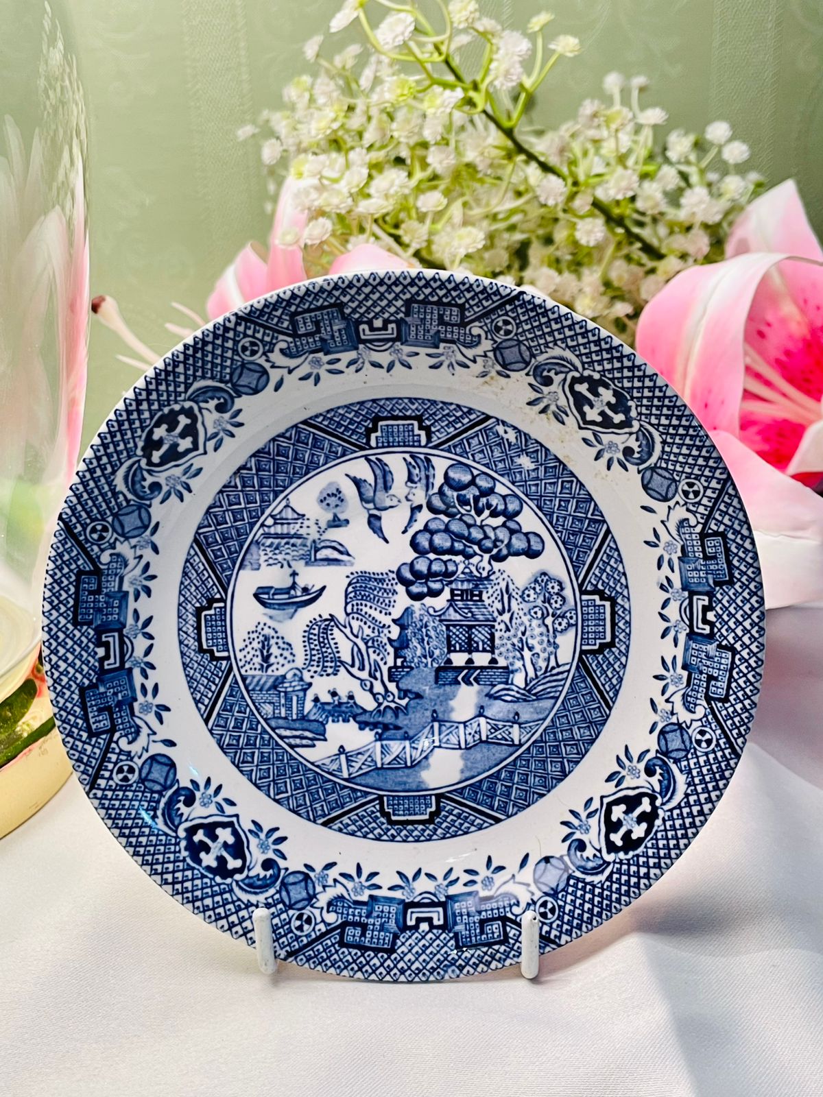 Barratts Willow Blue & White decor Plate, 14 cm