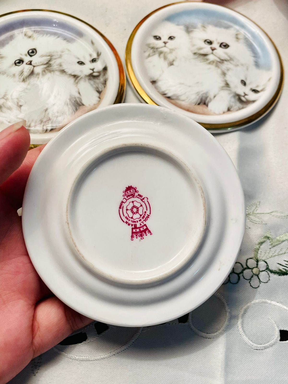 Holly Barn Fine Bone China Mini Plates Set of 3, 10 cm