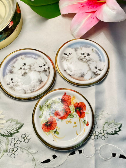 Holly Barn Fine Bone China Mini Plates Set of 3, 10 cm