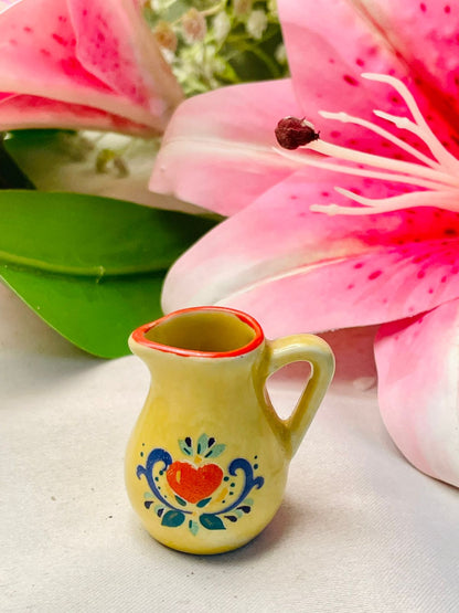 Yellow Floral Mini Ceramic Jug, 5 cm