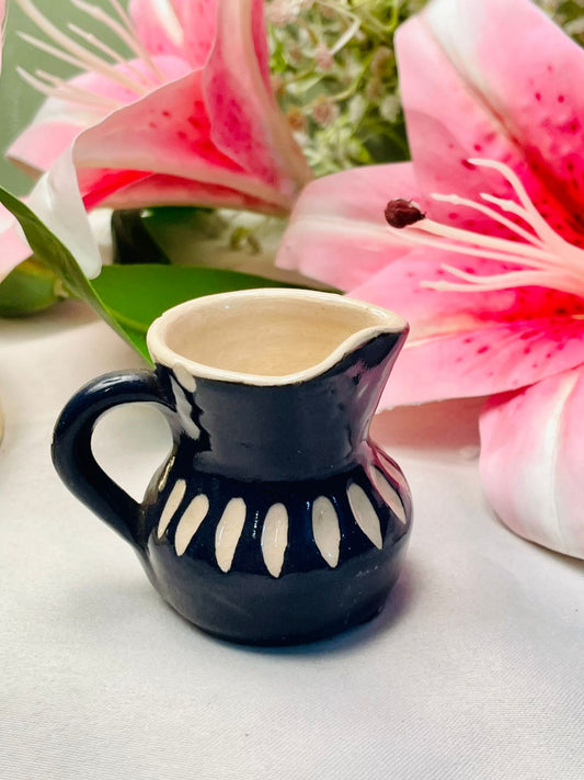 Black & Cream Mini Ceramic Jug, 6 cm