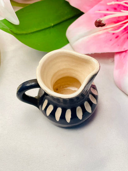 Black & Cream Mini Ceramic Jug, 6 cm