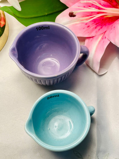 Purple & Blue Ceramic Measuring Jugs Set of 2, 50ml & 100ml