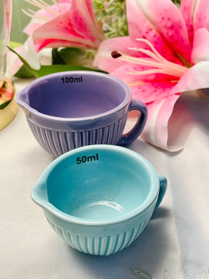 Purple & Blue Ceramic Measuring Jugs Set of 2, 50ml & 100ml