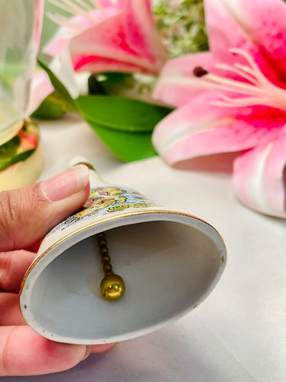 Vintage Ireland Ceramic Bell 24 KT Gold Handpainted 4 Inch
