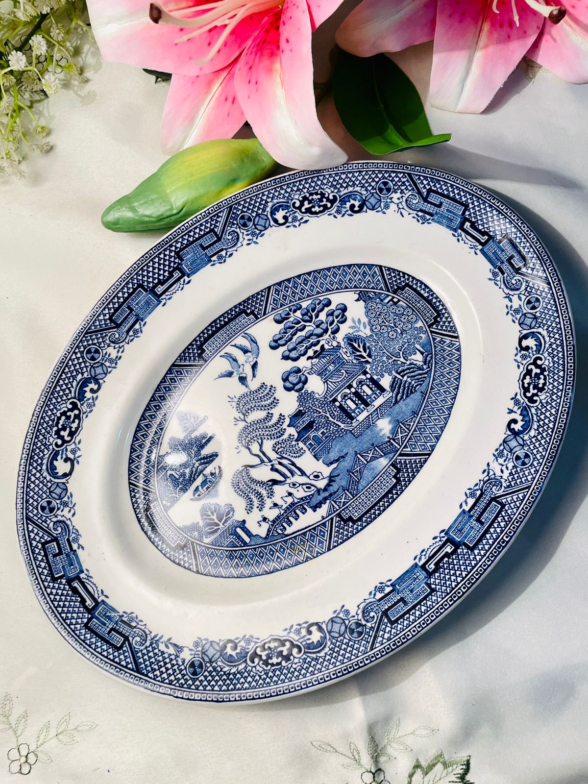 Wood & Sons Willow Blue & White Serving Platter Approx. 30 x 23 cm  Product Description: