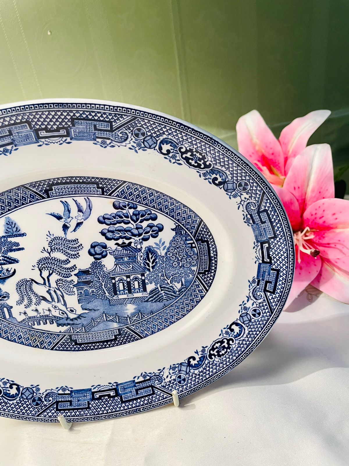 Wood & Sons Willow Blue & White Serving Platter Approx. 30 x 23 cm  Product Description: