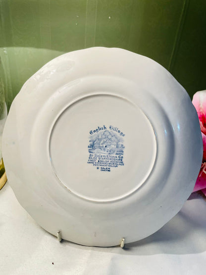 Salem English Village Blue & White Ironstone Decor Plate 24 cm