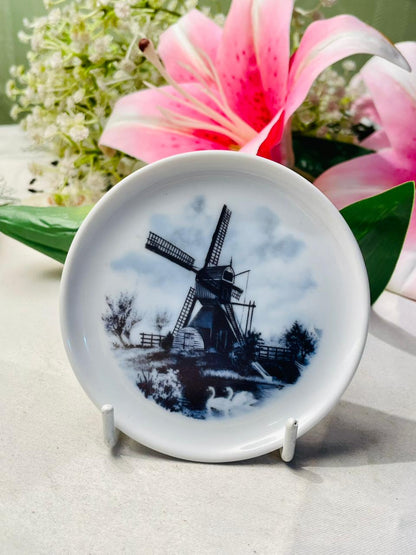 Delfts Blauw Windmill Decorative Plate – 10cm