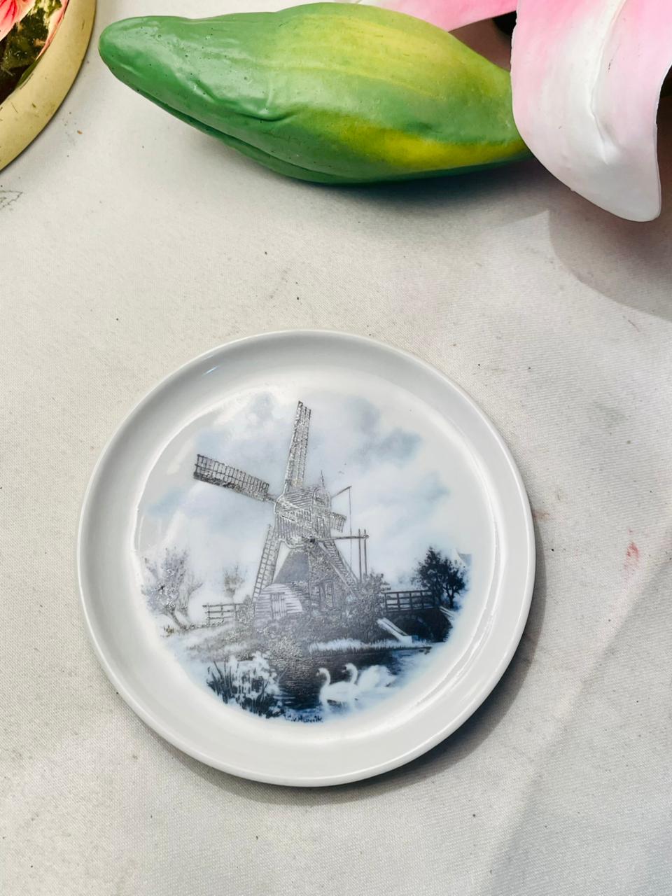Delfts Blauw Windmill Decorative Plate – 10cm