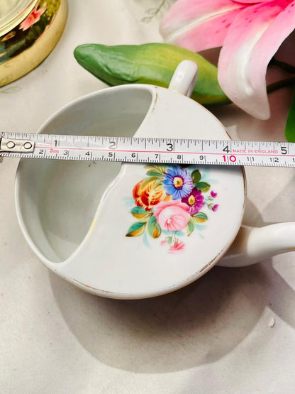 Vintage Floral Divided Serving Dish with Handles