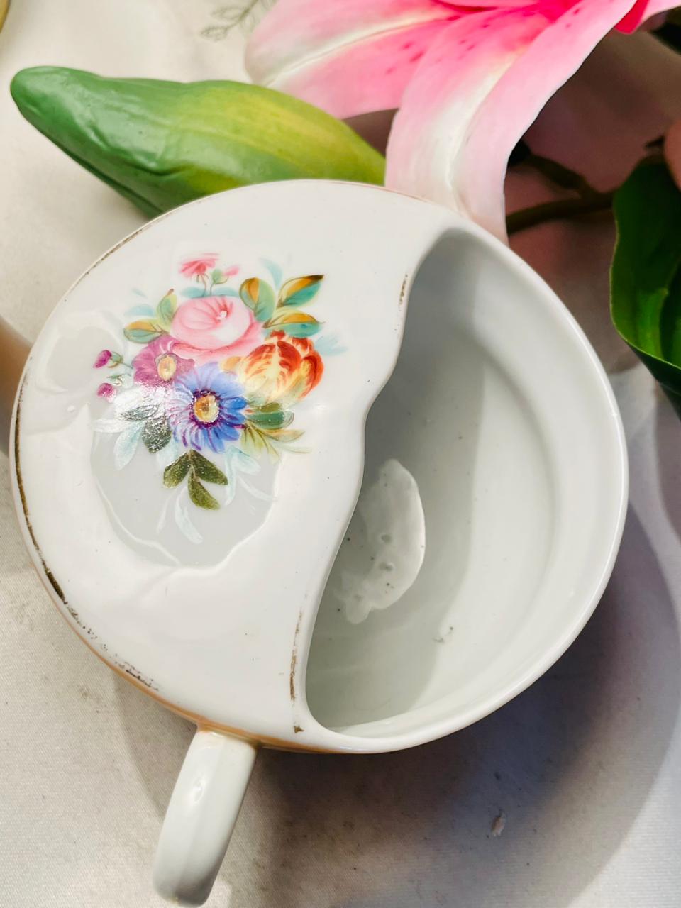 Vintage Floral Divided Serving Dish with Handles