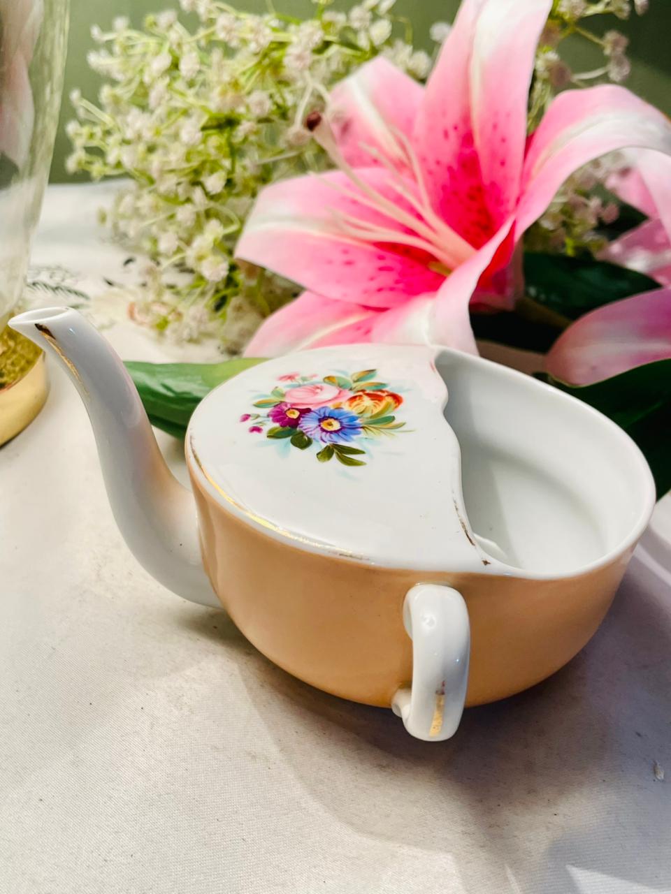 Vintage Floral Divided Serving Dish with Handles
