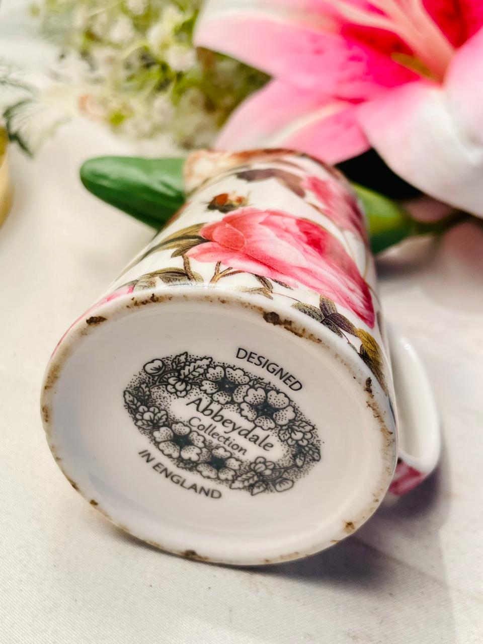 Vintage Pink Rose Floral Mini Jug Creamer 9cm