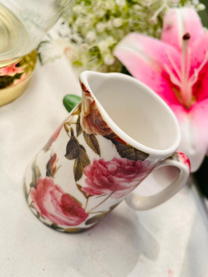 Vintage Pink Rose Floral Mini Jug Creamer 9cm