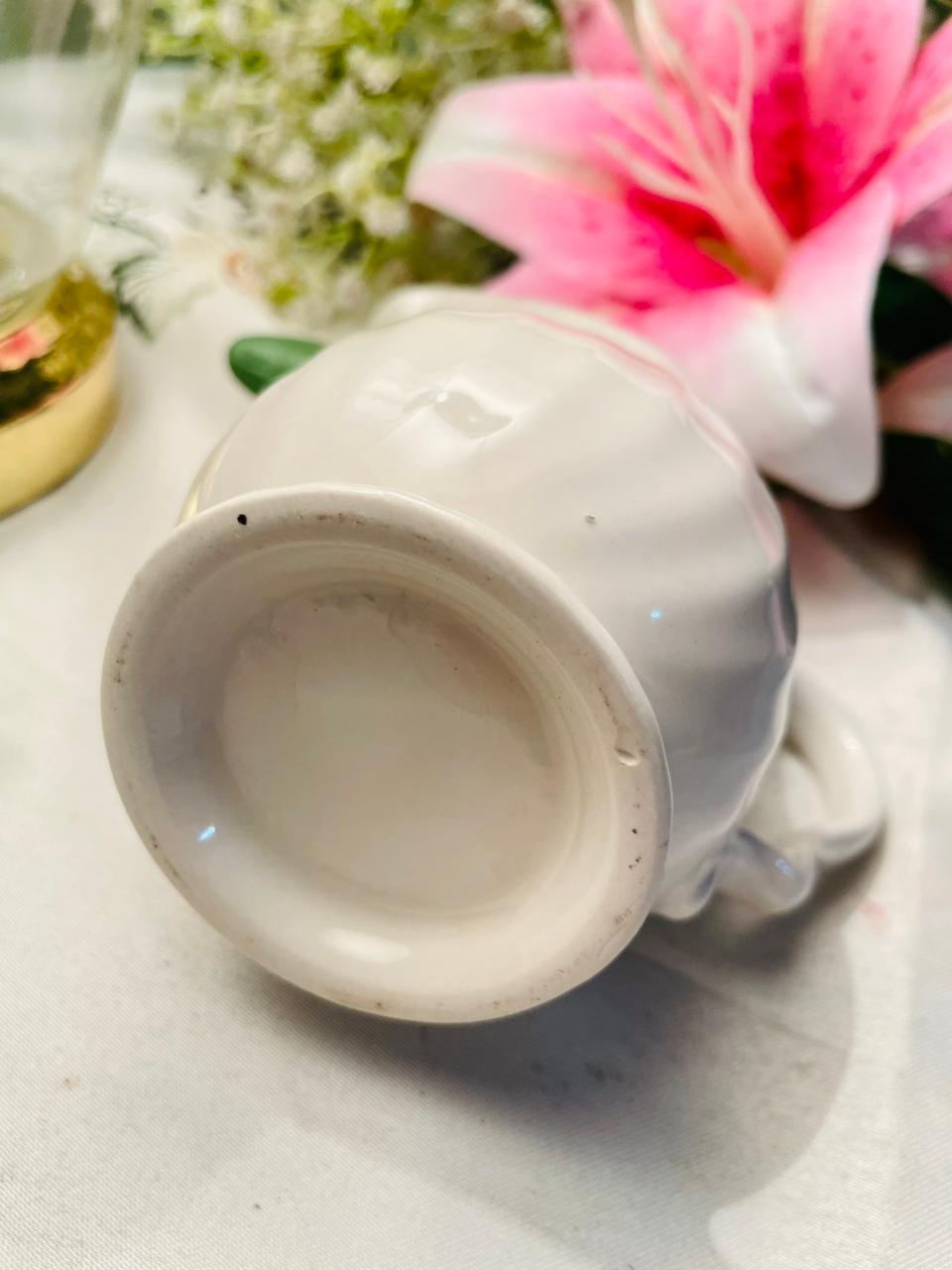 Vintage White Ceramic Milk Jug Creamer 10cm