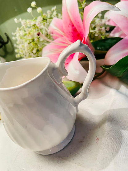 Vintage White Ceramic Milk Jug Creamer 10cm