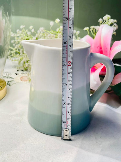 Vintage Hand painted White & Pale Blue Jug Creamer 12cm