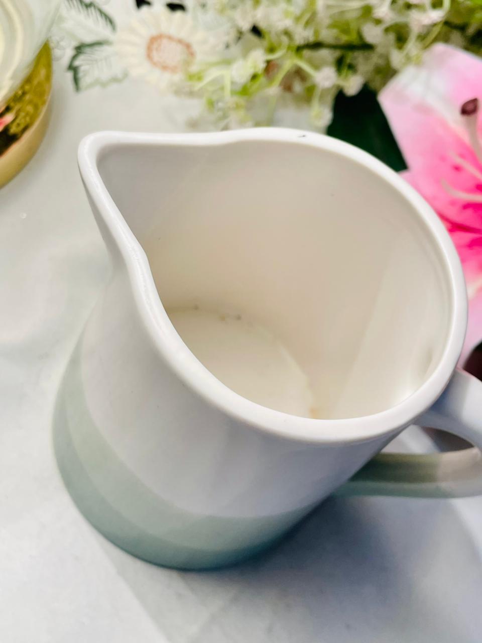Vintage Hand painted White & Pale Blue Jug Creamer 12cm