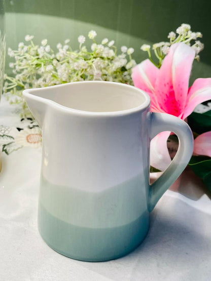 Vintage Hand painted White & Pale Blue Jug Creamer 12cm