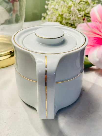Vintage Contemporary by Noritake White Teapot with Gold Trim 12cm