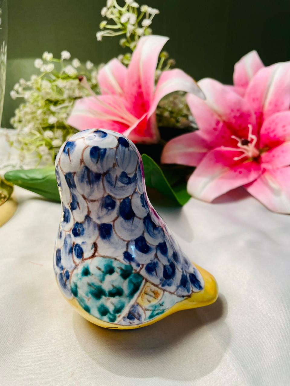 Hand Painted Colourful Ceramic Owl Figurine Approx. 9 cm