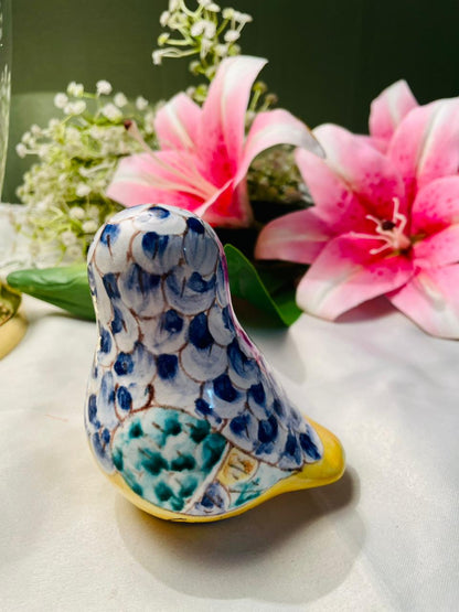 Hand Painted Colourful Ceramic Owl Figurine Approx. 9 cm