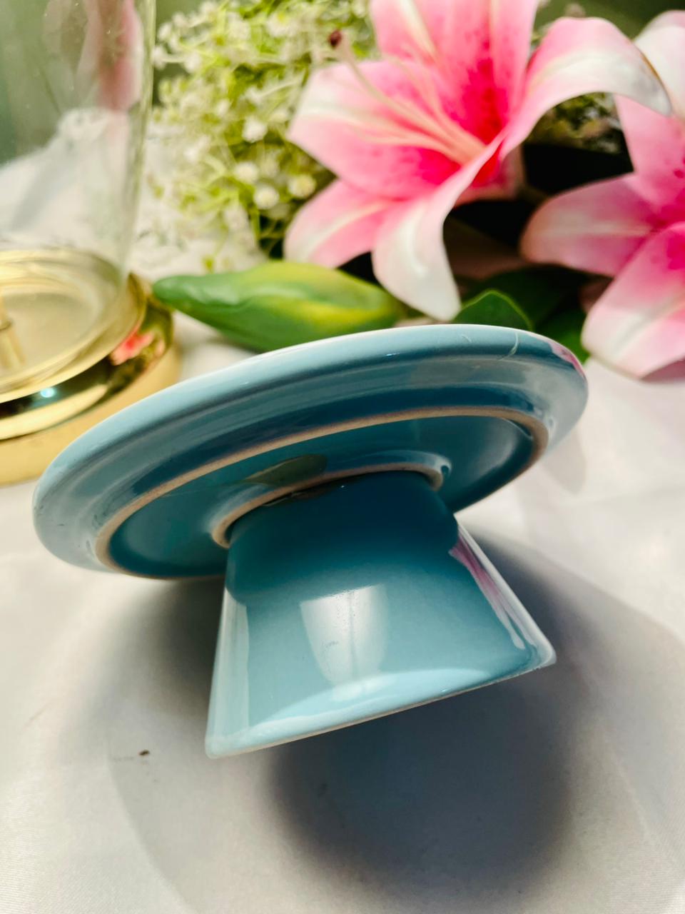 Hand painted Light Blue Side Plate Approx. 12 cm