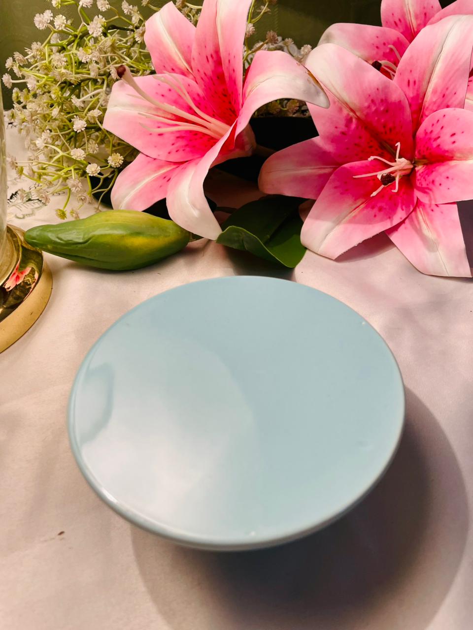 Hand painted Light Blue Side Plate Approx. 12 cm