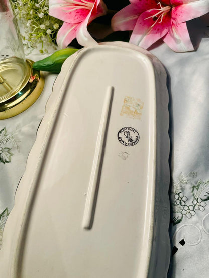Fish & Floral Ceramic Serving Platter Approx. 40 cm