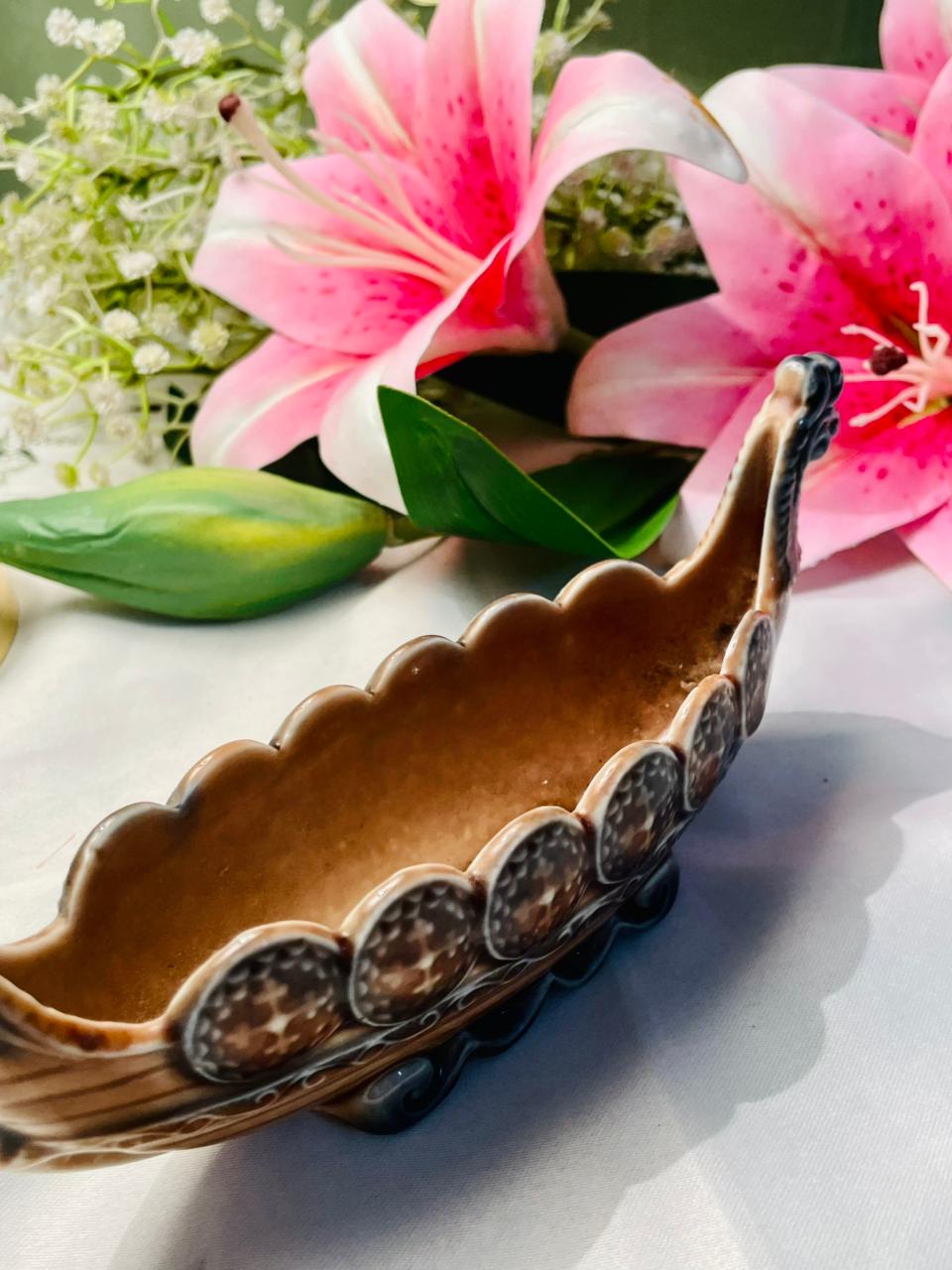 Wade Hand Painted Brown Ceramic Bird-Shaped Serving Dish Approx. 20 cm