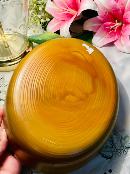 Amber Brown Ceramic Serving Bowl Approx. 27 cm