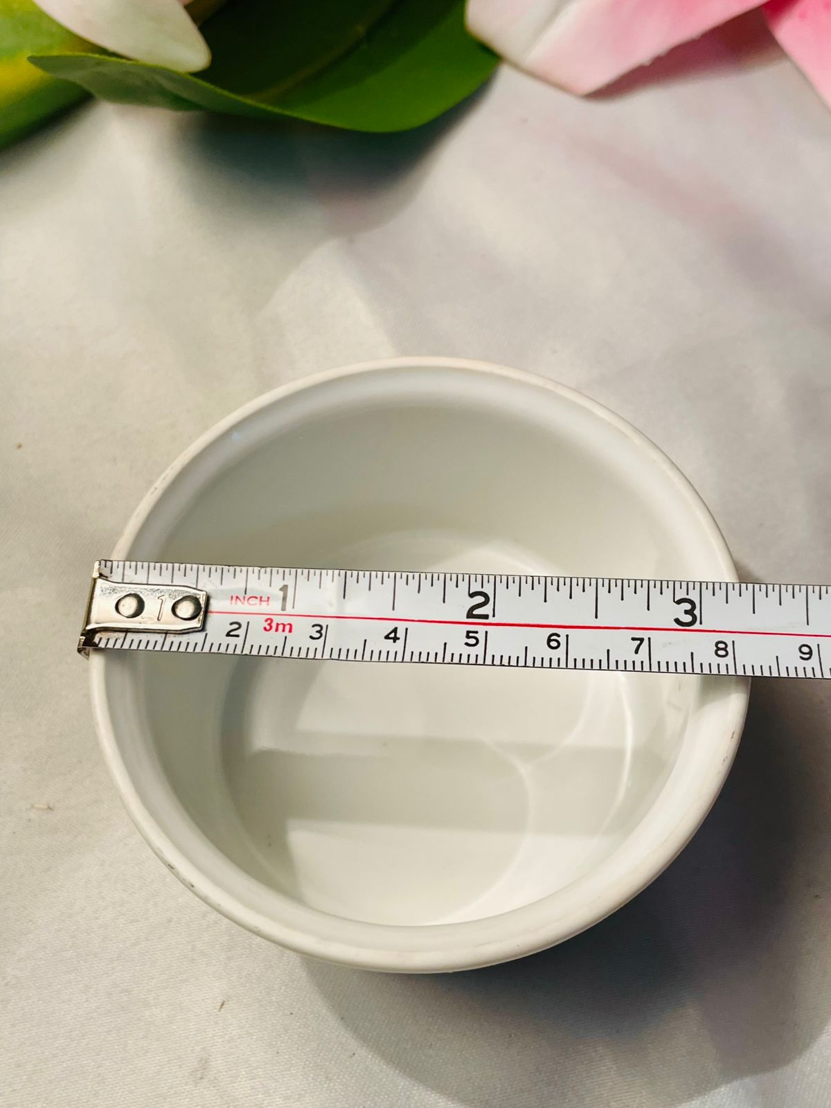 White Ceramic Oven-Safe Ramekin Approx. 9 cm