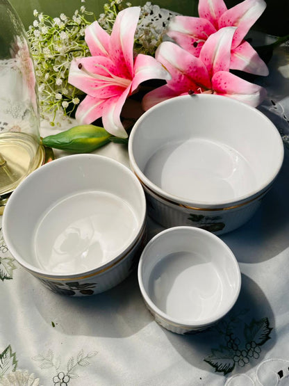 Royal Worcester Fruit & Gold Trim Serving Bowls – Set of 3