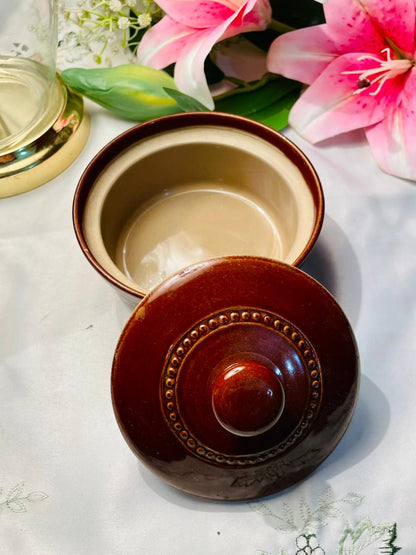 Fosters Pottery Brown Lidded Oven-Safe Casserole – 13cm