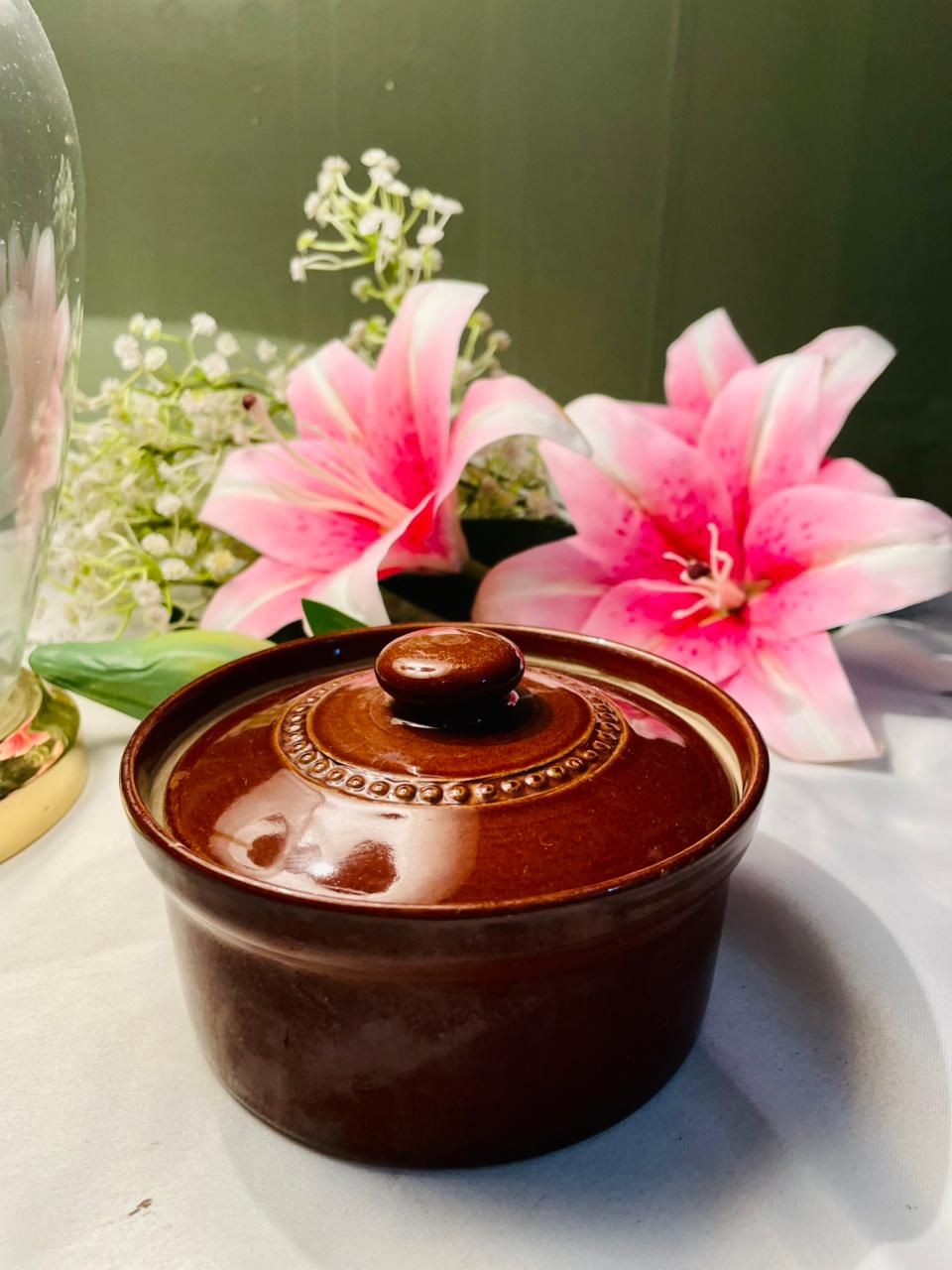 Fosters Pottery Brown Lidded Oven-Safe Casserole – 13cm