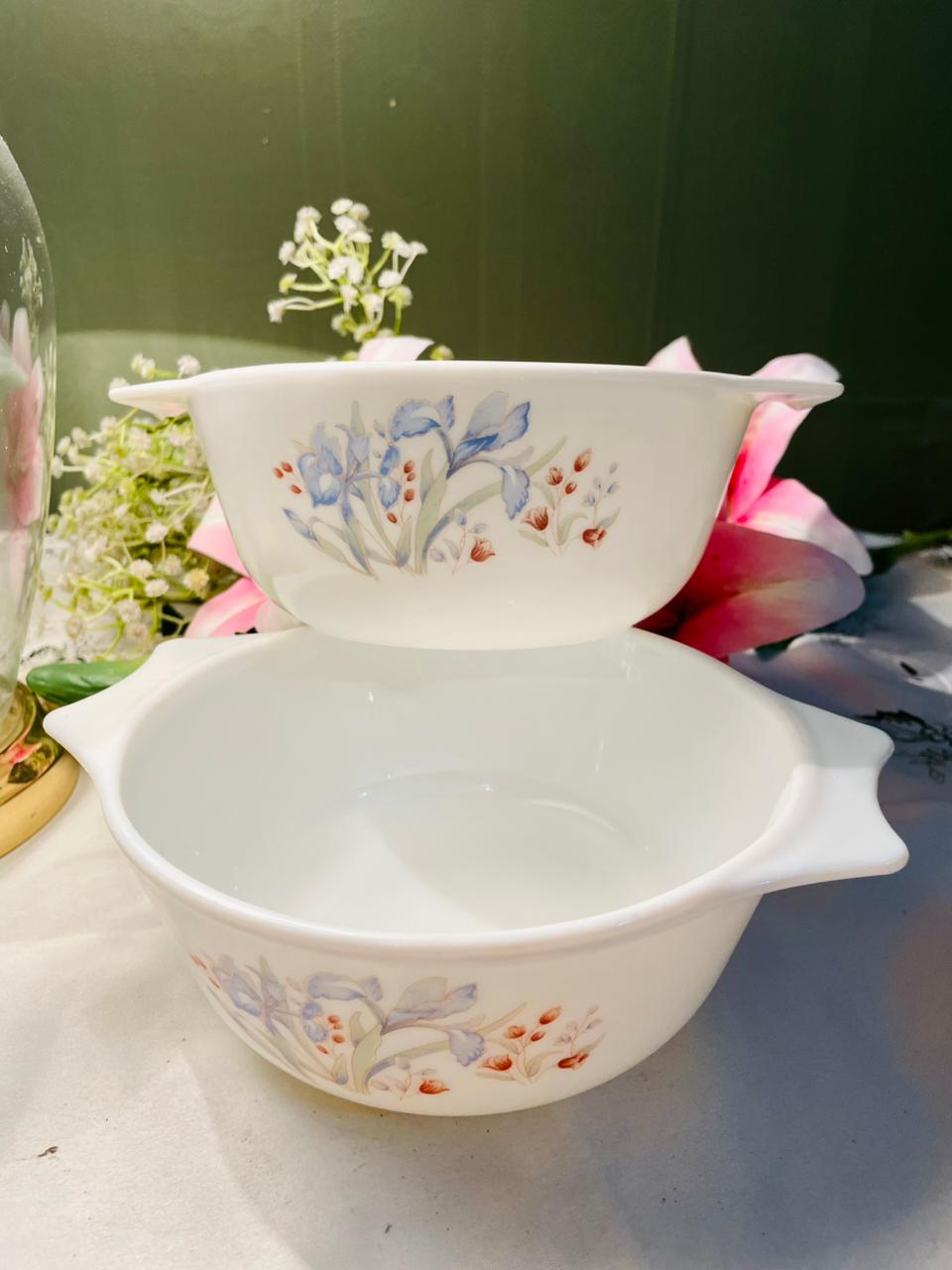 Pyrex Floral Oven-Safe Casserole Dishes – Set of 2, 20cm