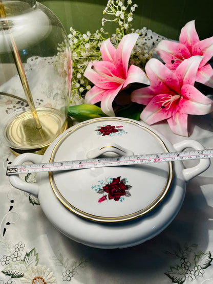 Lenox Red Rose Gold-Trim Lidded Serving Tureen – 26cm