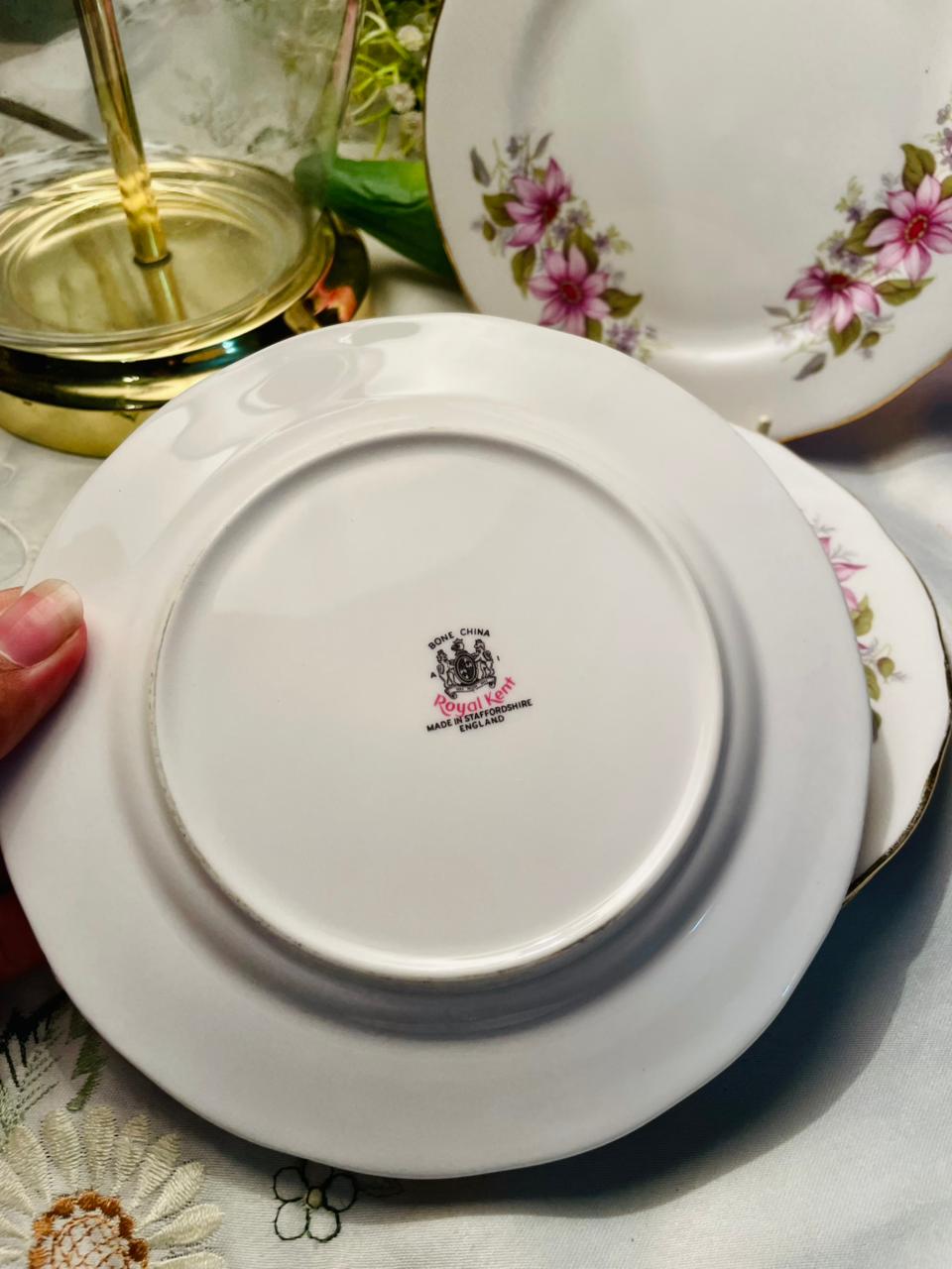 Royal Regent Pink Floral Fine Bone China Plates Set of 6 16cm