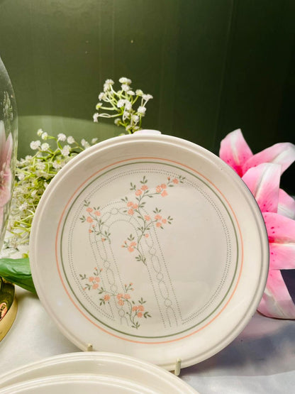 Coloroll England Peach Floral Ceramic Plates Set of 6 16cm