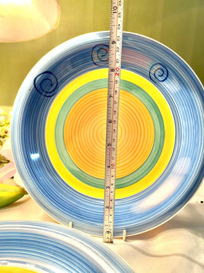 Colourful Spiral Dinner Plates 9.5in – 3 Piece Set