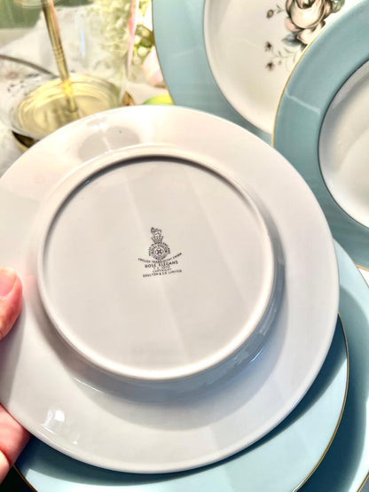 Royal Doulton Rose Elegans 10-Piece Blue Floral Plate Set